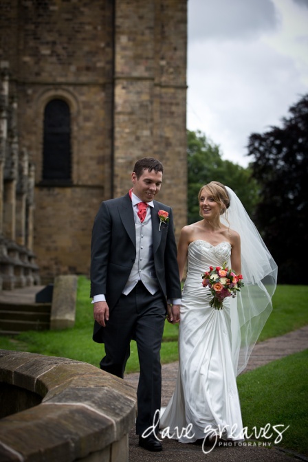 Bride and Groom Outside Ripon Cathedral