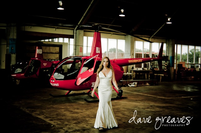 Trash the dress with helicopter